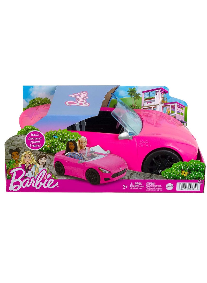 Pink Convertible 2-Seater Vehicle with Rolling Wheels, for 3 to 7 Year Olds