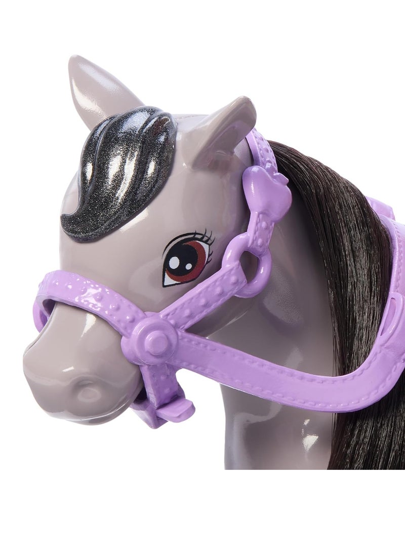 Chelsea Doll & Horse Toy Set, Includes Helmet Accessory, Doll Bends at Knees to “Ride” Pony