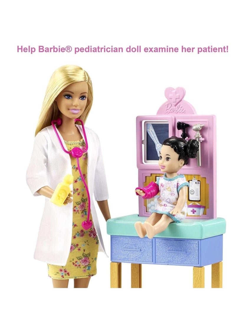 Pediatrician Playset, Blonde Doll (12-in/30.40-cm), Ages 3 Years Old & Up