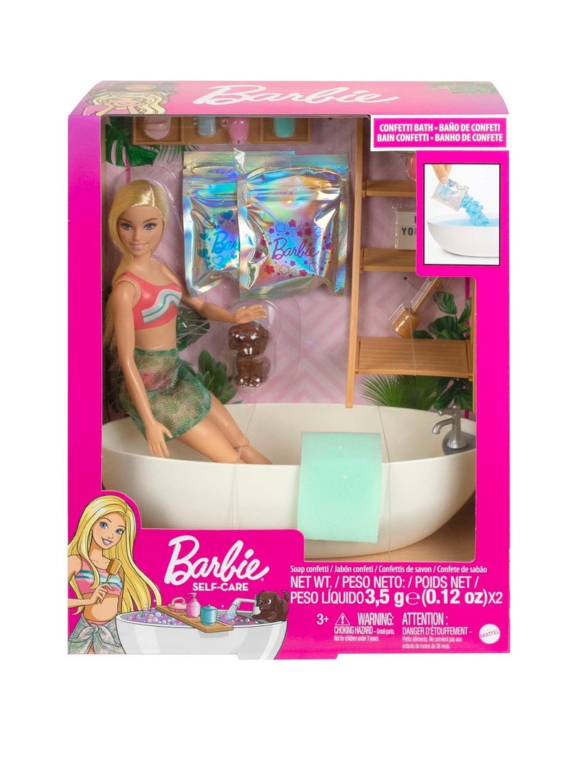 Doll & Bathtub Playset, Blonde, Confetti Soap & Accessories