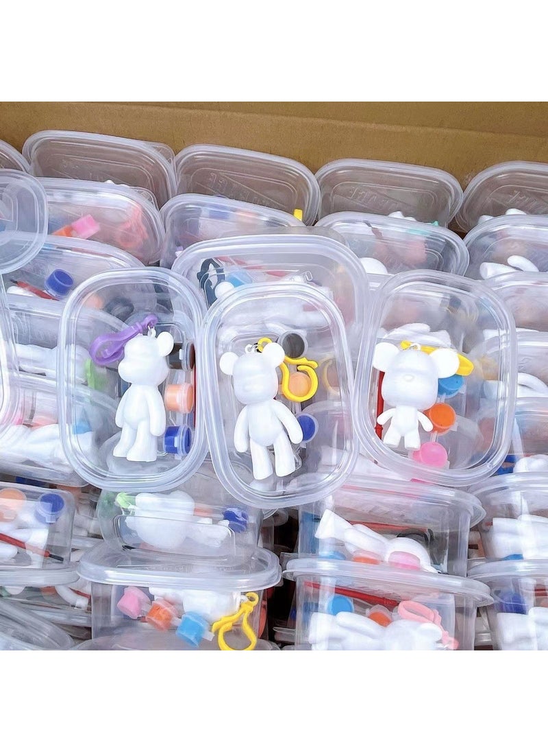 Graffiti Bear Keychain DIY Gift Box Set Boxed gypsum doll 288/box