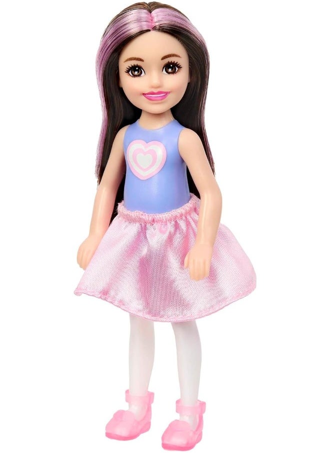 Barbie Cutie Reveal Cozy Cute Tees Series Chelsea Doll & Accessories, Plush Teddy Bear, Brunette Small Doll