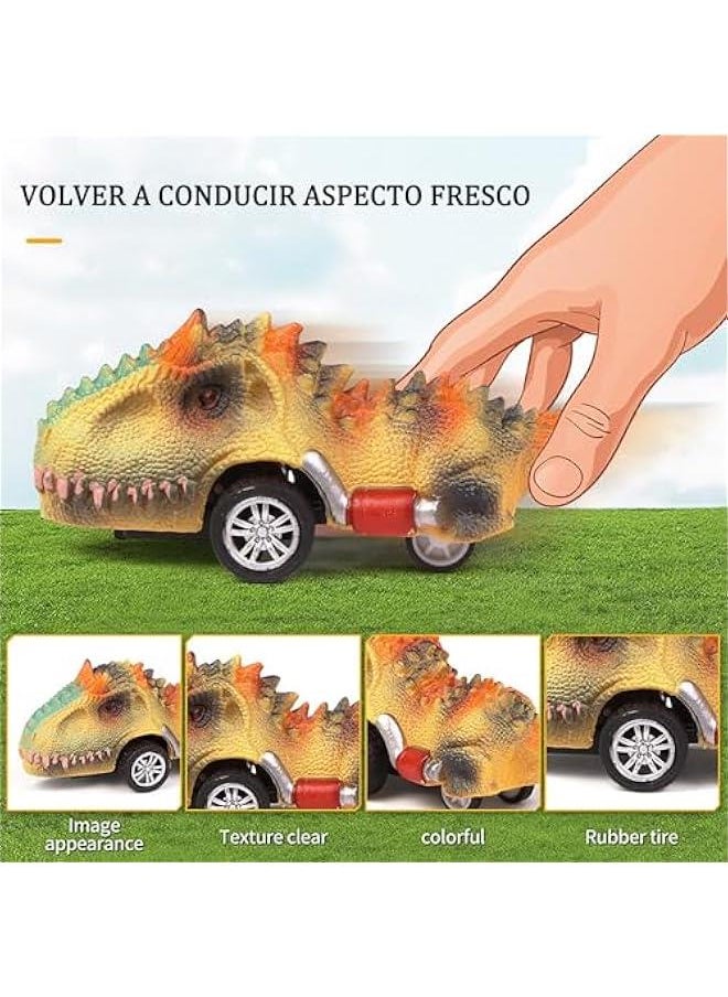 Dinosaur Races, 24 Pcs Puzzle Track Dinosaur Racing Car, Exercises Thinking and Practical Skills, Dinosaur Toys are suitable for children from 3 to 12 years old