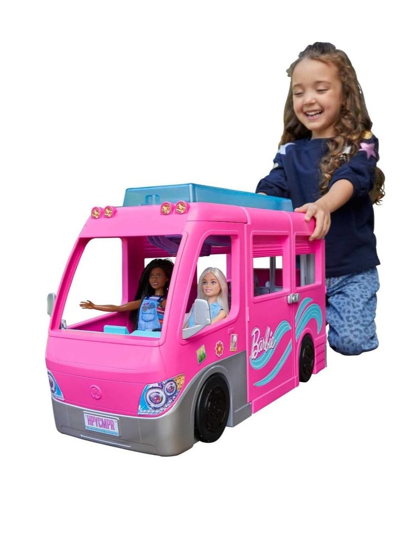 Camper, Doll Playset with 60 Accessories, 30-Inch Slide, Dream Camper