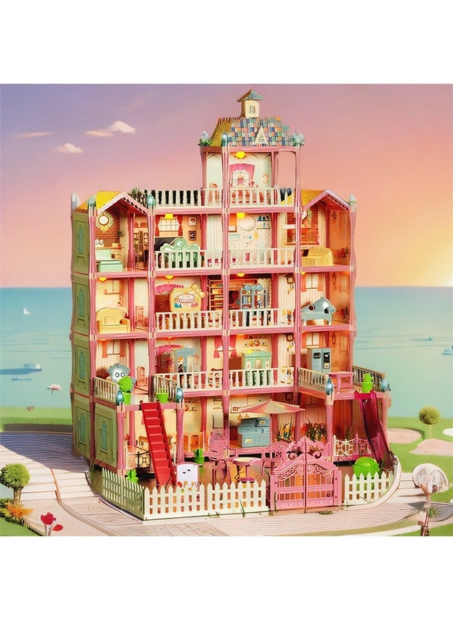 Dollhouse for Girls Pretend Toys-5 Story 19 Rooms Dollhouse,Toddler Playhouse DIY Building Kids Gift for for 3-10 Year Old Girls.