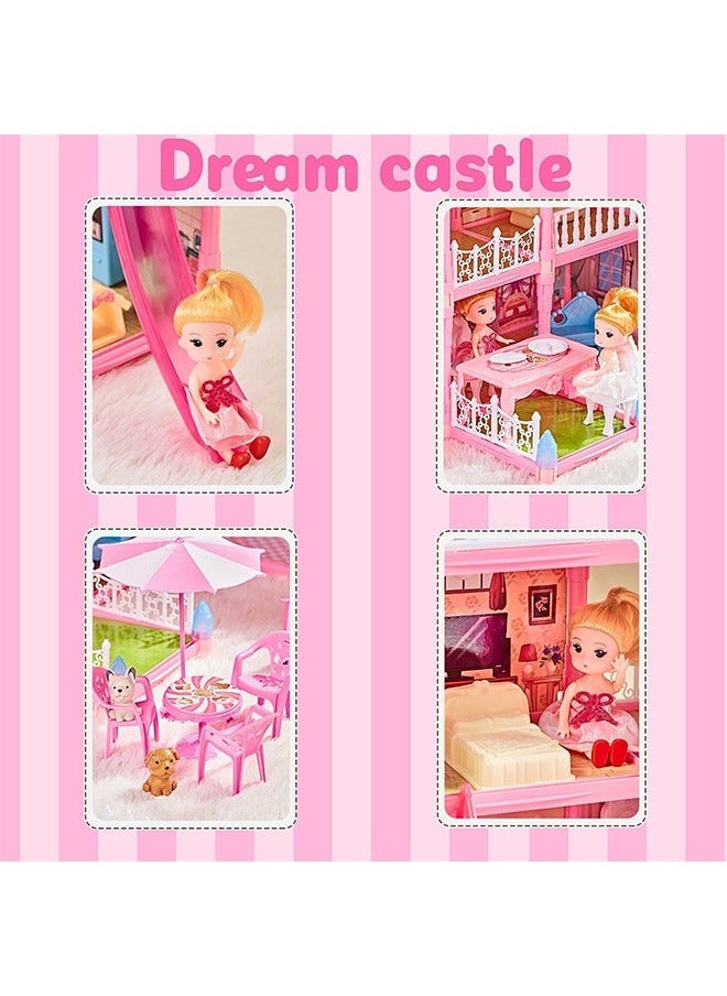 Dollhouse for Girls Pretend Toys-5 Story 19 Rooms Dollhouse,Toddler Playhouse DIY Building Kids Gift for for 3-10 Year Old Girls.