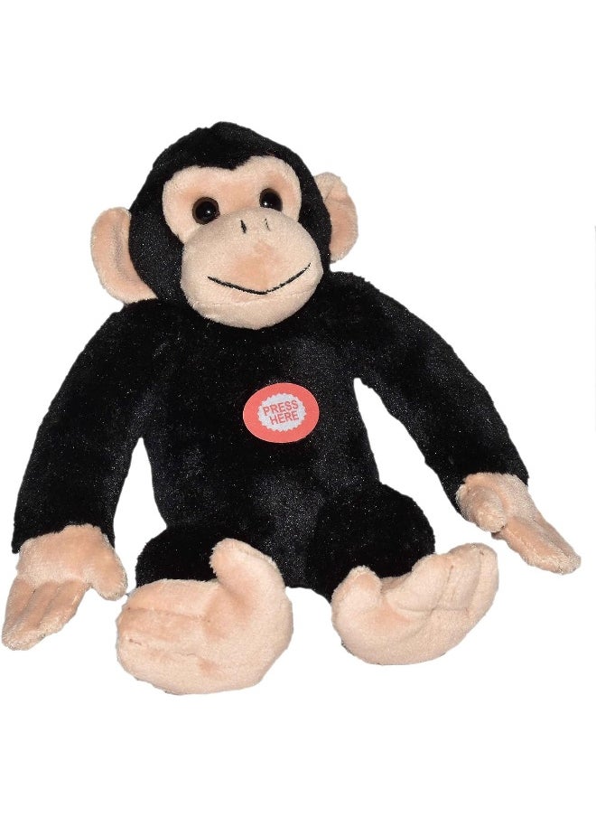 Wild Republic Wild Calls Chimp, Authentic Animal Sound, Stuffed Animal, Eight Inches, Gift for Kids, Plush Toy, Fill is Spun Recycled Water Bottles, 8 Inches