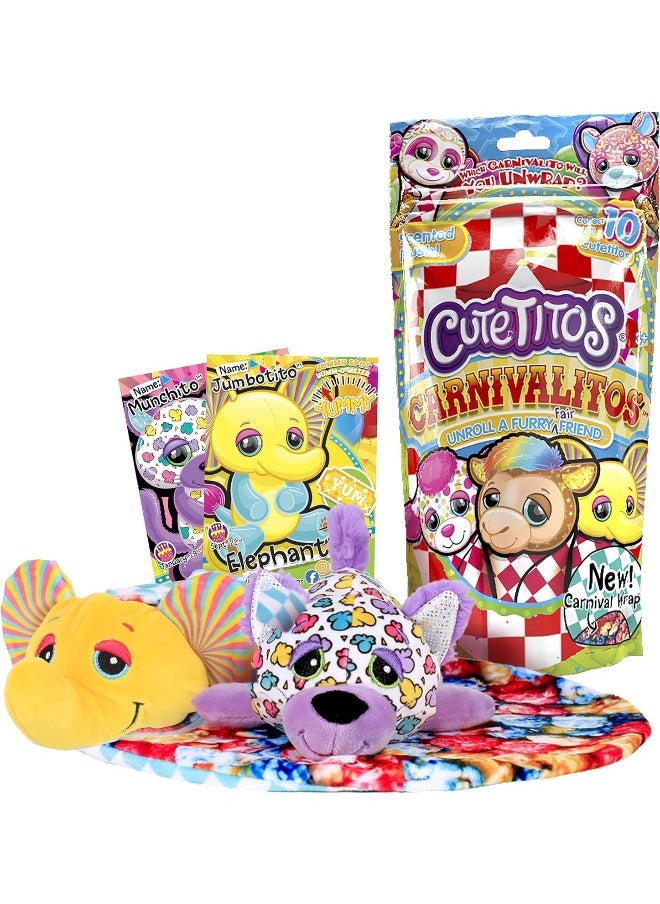 Basic Fun New Carnival Theme - Scented Cutetitos Carnivalitos - Surprise Stuffed Animals - Collectible Plush 7.5 inches