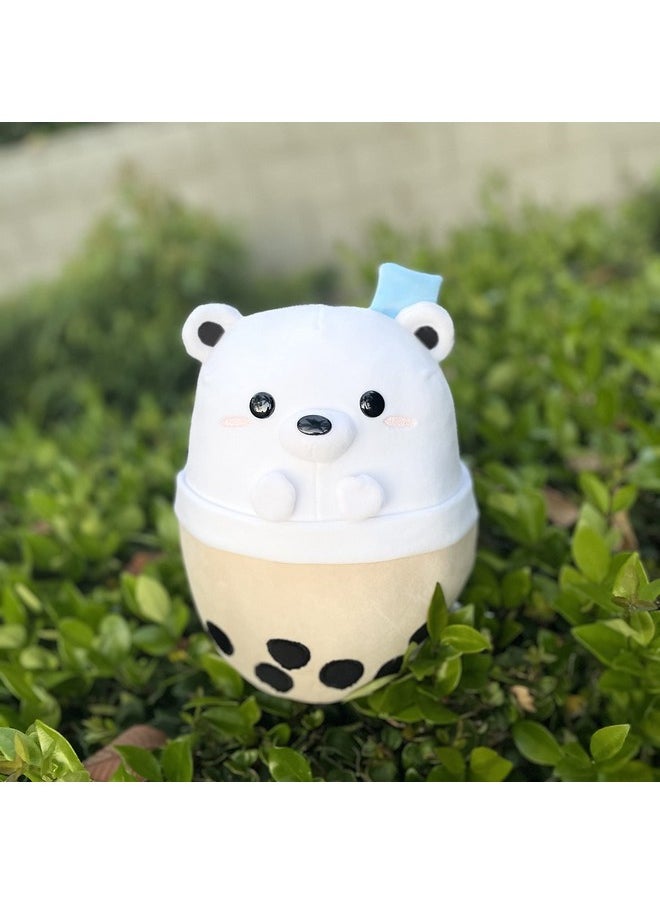 Avocatt Polar Bear Boba Plushie - 10 Inches Ice Bubble Milk Tea Asian Comfort Food Soft Plush Toy Stuffed Animal - Kawaii Cute Japanese Anime Style Gift