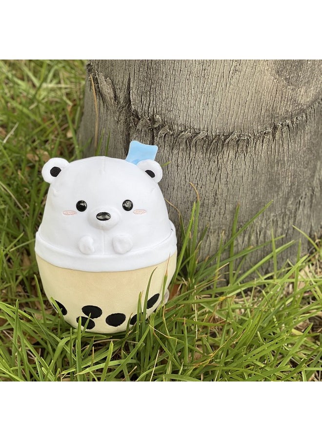 Avocatt Polar Bear Boba Plushie - 10 Inches Ice Bubble Milk Tea Asian Comfort Food Soft Plush Toy Stuffed Animal - Kawaii Cute Japanese Anime Style Gift