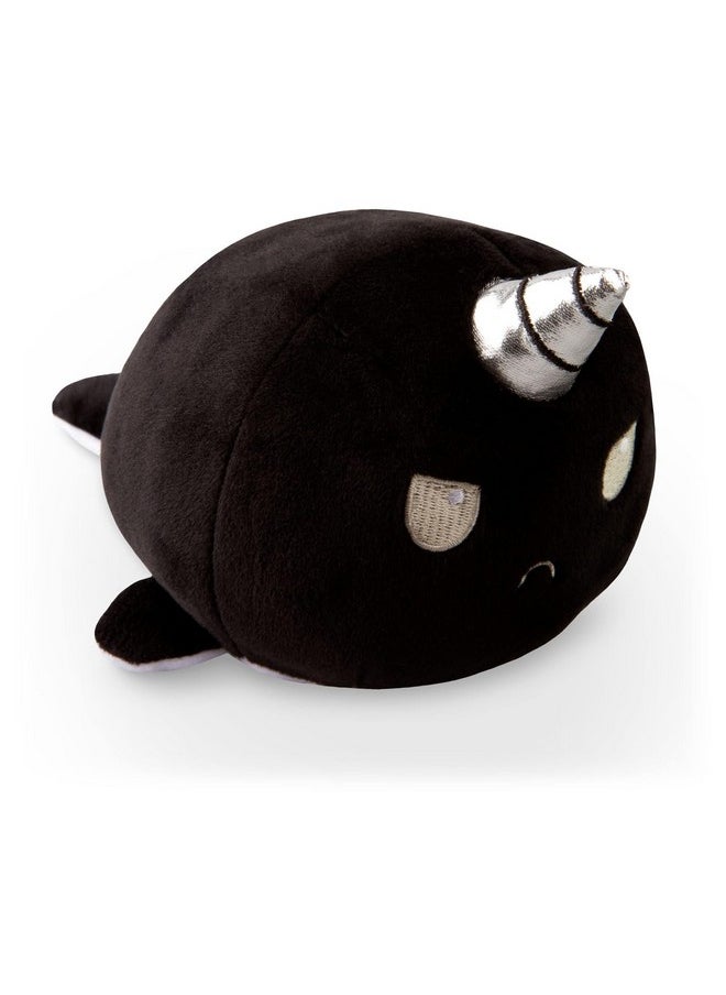 TeeTurtle - The Original Reversible Narwhal Plushie - White + Black - Cute Sensory Fidget Stuffed Animals That Show Your Mood