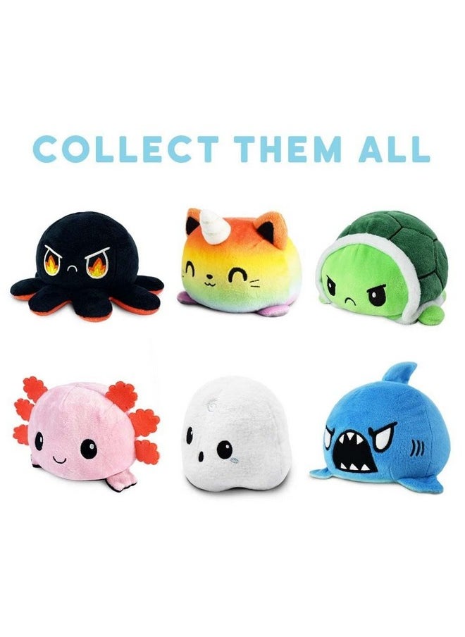 TeeTurtle - The Original Reversible Narwhal Plushie - White + Black - Cute Sensory Fidget Stuffed Animals That Show Your Mood