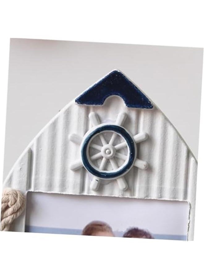 5 Mediterranean Photo Frame Sailboat Decor Mediterranean Style Decor Swinging Picture Frame Kids Decor Mediterranean Swinging Ornaments Child Wooden Photoframe