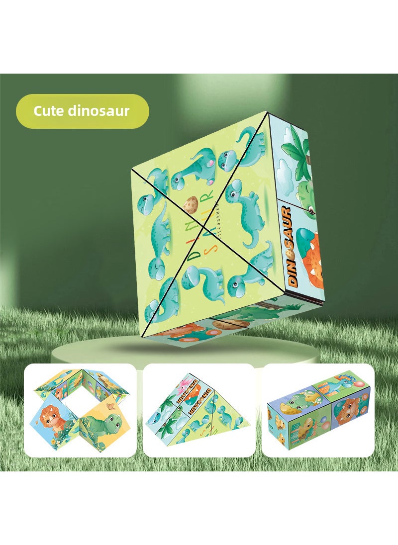 Childrens educational toys gift three-dimensional magic cube decompression artifact 3D unlimited magic cube stall stall wholesale Dummy Dinosaur [color boxed]]