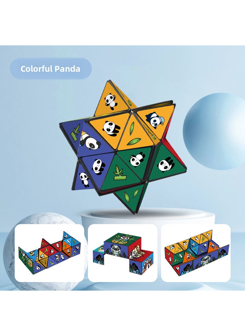 Childrens educational toys gift three-dimensional magic cube decompression artifact 3D unlimited magic cube stall stall wholesale Colorful Panda [color box]]