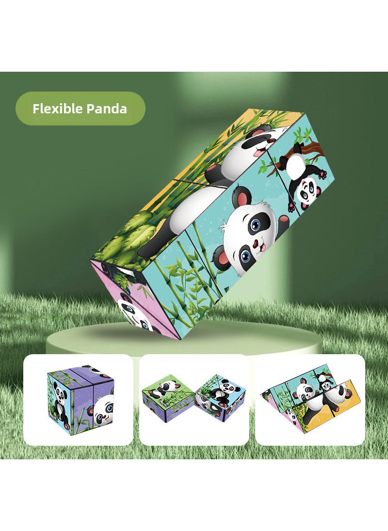 Childrens educational toys gift three-dimensional magic cube decompression artifact 3D unlimited magic cube stall stall wholesale Flexible Panda [color boxed]]