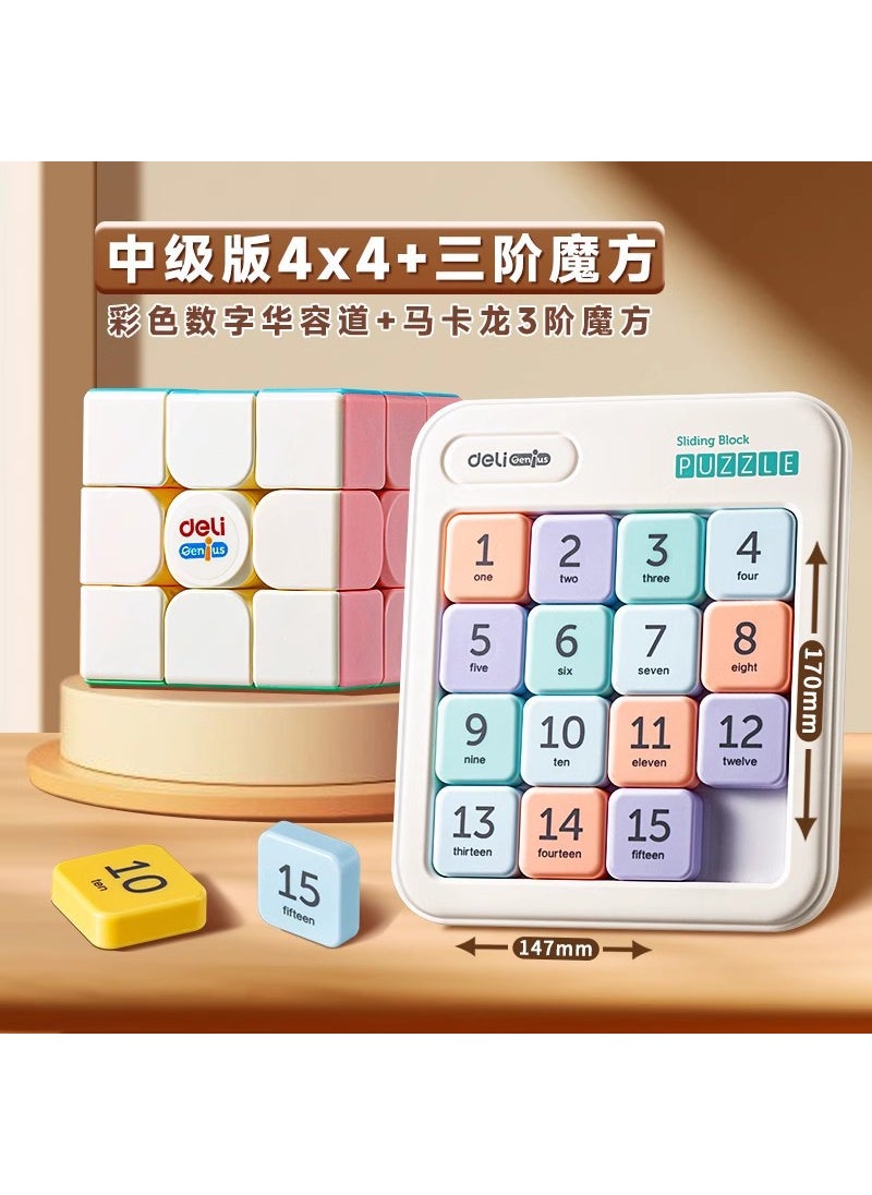 Deli Magnetic Sudoku Puzzle Slider Toy for Kids Middle Order [4*4] Third Order Rubik's Cube