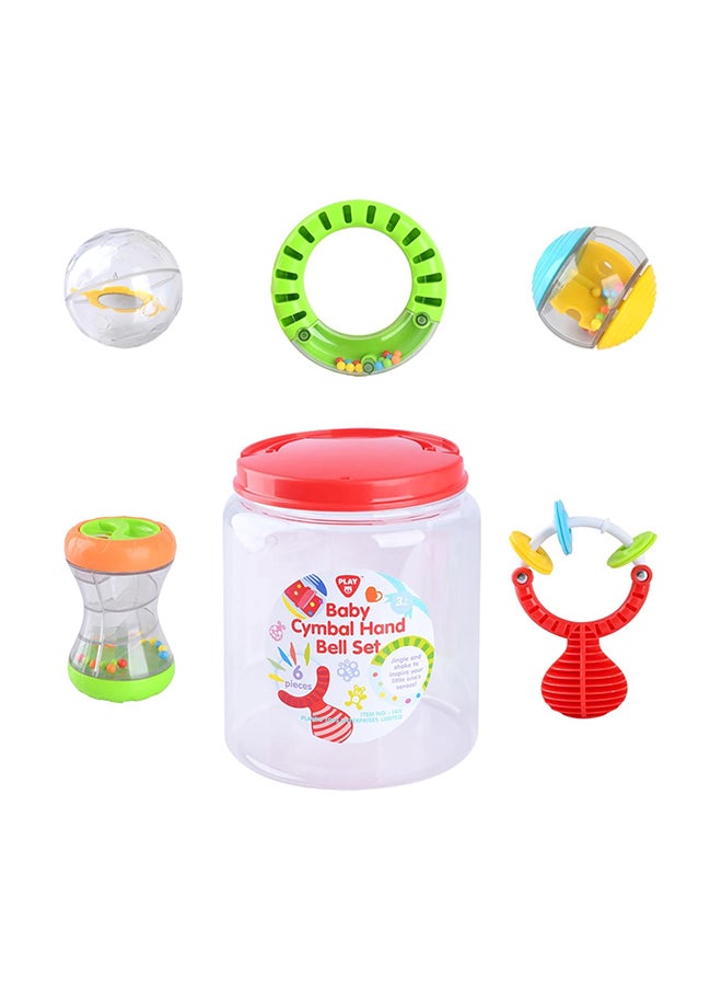 Playgo Baby Cymbal Hand Bell 6-Piece Set | Cause and Effect Learning Toy for Babies