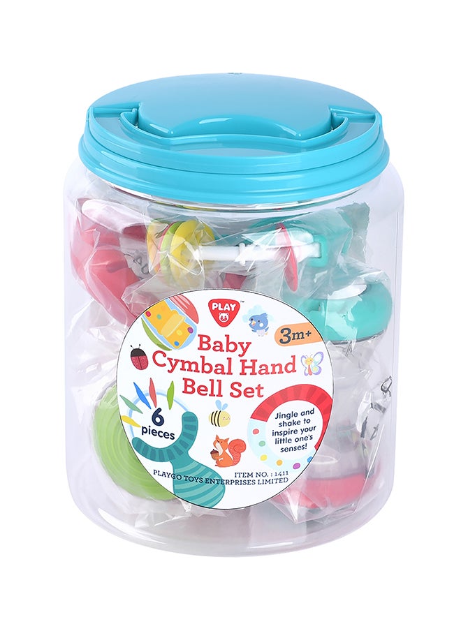 Playgo Baby Cymbal Hand Bell 6-Piece Set | Cause and Effect Learning Toy for Babies