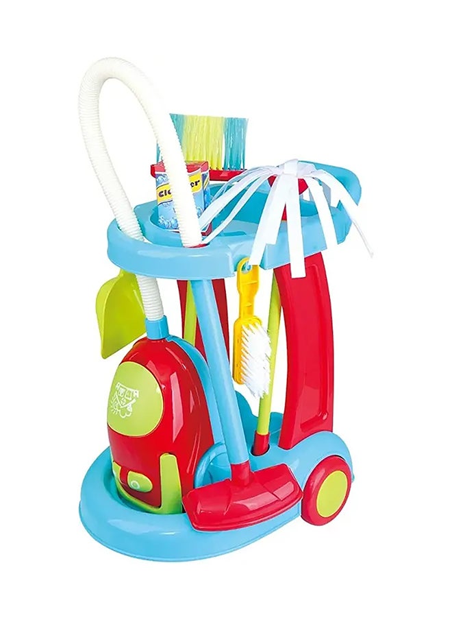 PlayGo My Cleaning Trolley With Electronic Vacuum Cleaner – Pretend Play Household Cleaning Toy