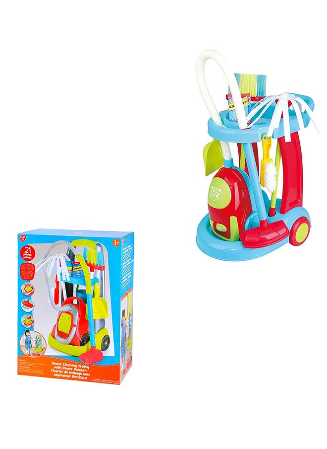PlayGo My Cleaning Trolley With Electronic Vacuum Cleaner – Pretend Play Household Cleaning Toy