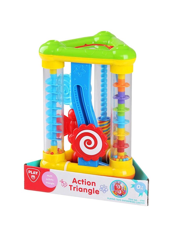 Playgo Action Triangle Toy | Sensory Development Toy for Babies | Promotes Eye-Hand Coordination | Engaging Multi-Activity Fun
