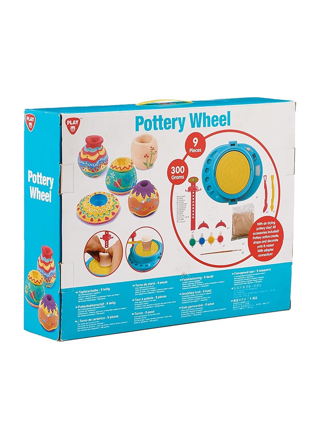 PlayGo Pottery Wheel B/O – Multi-Colour, 9-Piece Pottery Kit for Kids