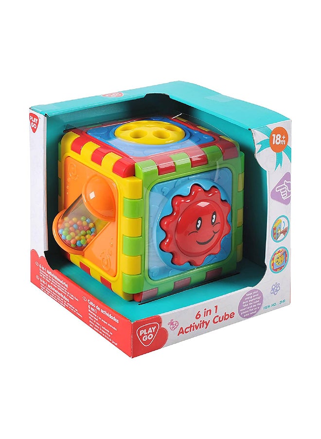 Playgo Cute Cube 6 Sided Model (2142) | Activity Cube & Playmat | Bright Colors | Improves Motor Skills