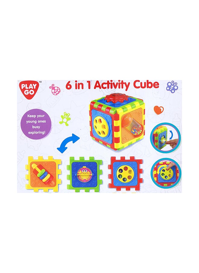 Playgo Cute Cube 6 Sided Model (2142) | Activity Cube & Playmat | Bright Colors | Improves Motor Skills