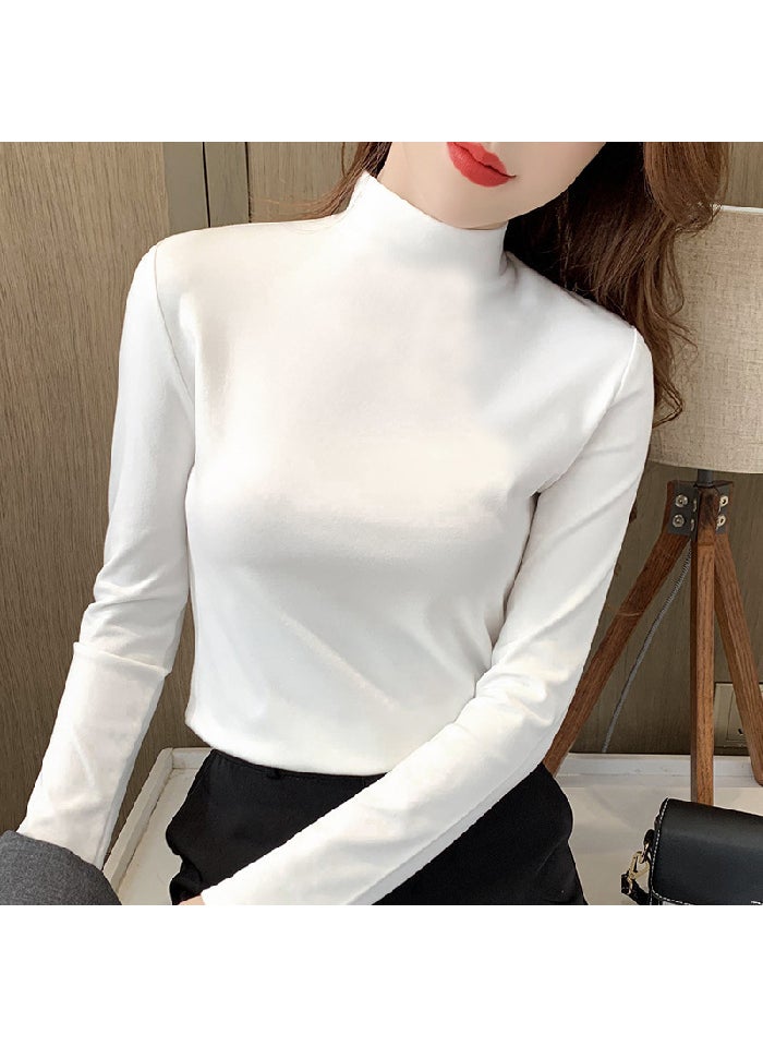 2024 Slim Turtleneck Thermal Knit Top Women Dark gray