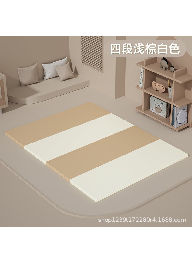 Foldable Baby Play Mat 4cm Thick Safety Fence Light brown white PU mat [positive and negative error 1-3cm] size: custom size contact customer service