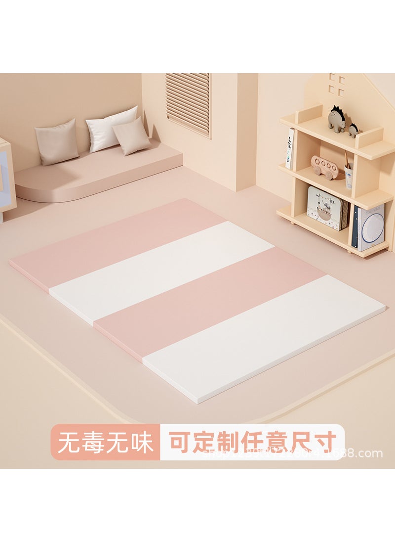 Foldable Baby Play Mat 4cm Thick Safety Fence Pink white PU mat [positive and negative error 1-3cm] size: custom size contact customer service