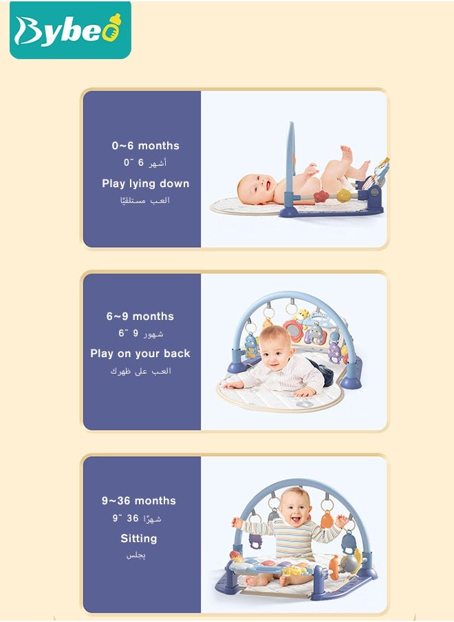 Baby Playmat & Funny Play Piano Gym Mat With White blanket, Infants Activity Center for Newborn To Toddlers