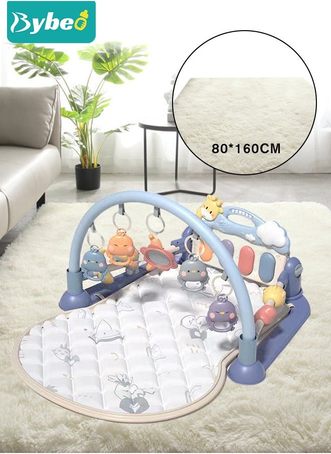 Baby Playmat & Funny Play Piano Gym Mat With White blanket, Infants Activity Center for Newborn To Toddlers