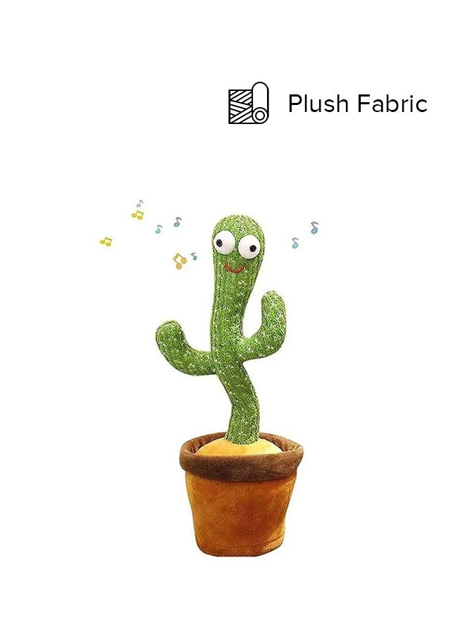 Electric Dancing Plant Cactus Plush Stuffed Toy -Green/Brown With Music For Kids ‎32 x 27 x 11.5cm