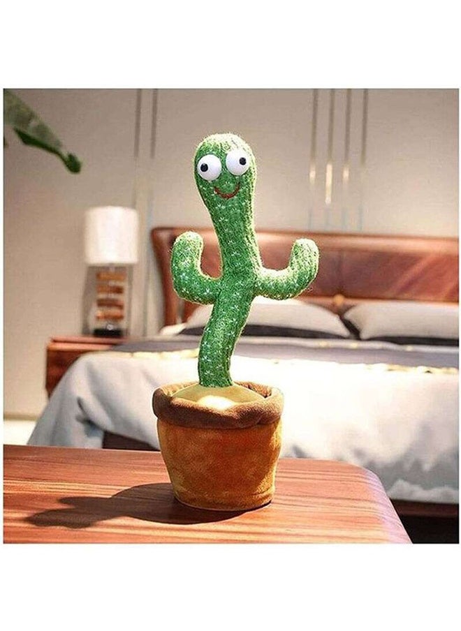 Electric Dancing Plant Cactus Plush Stuffed Toy -Green/Brown With Music For Kids ‎32 x 27 x 11.5cm