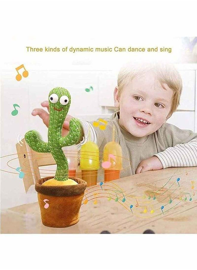 Electric Dancing Plant Cactus Plush Stuffed Toy -Green/Brown With Music For Kids ‎32 x 27 x 11.5cm