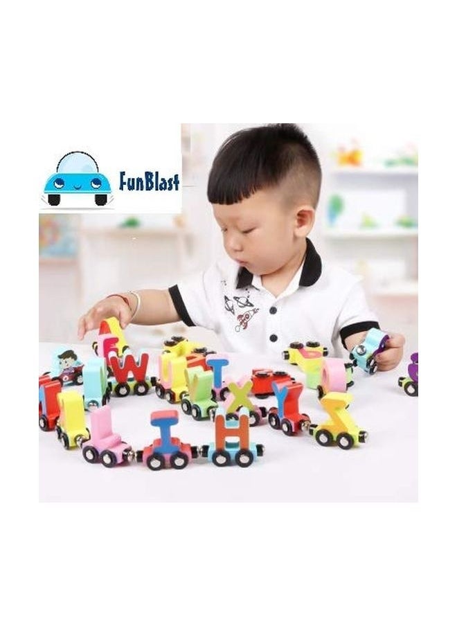 26-Piece Wooden Magnetic Alphabet Educational Train Toy