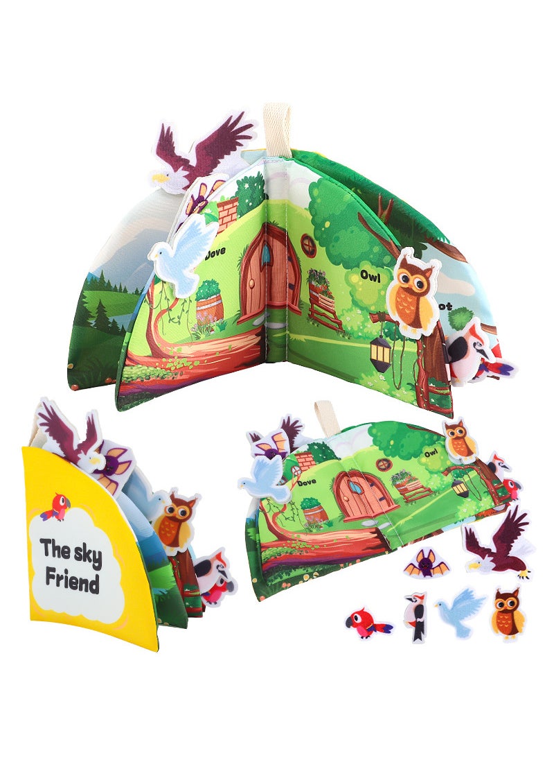 Chewable Early Education Quiet Book Flying animal tearing cloth book