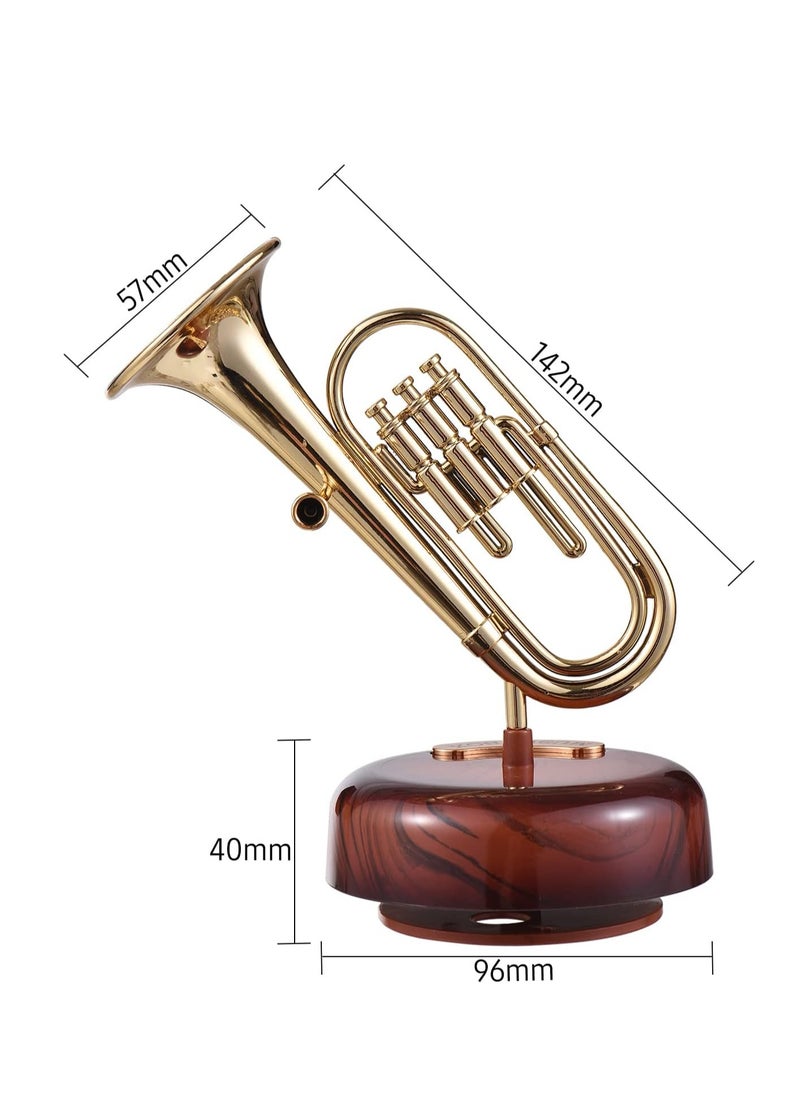 Trumpet Music Box Classical Wind Up Musicbox Twirling Music Box