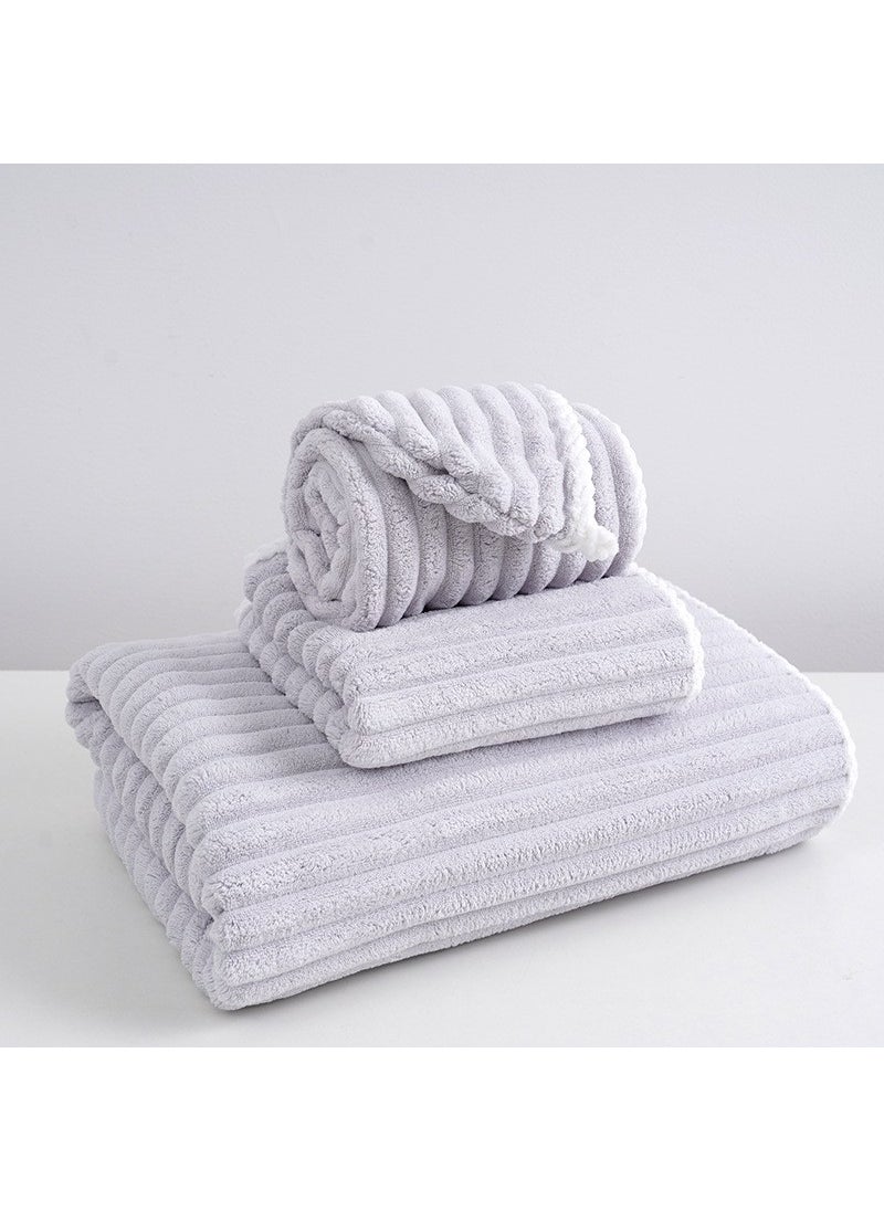 New Coral Fleece Towel Set Soft Absorbent Enamel Gray