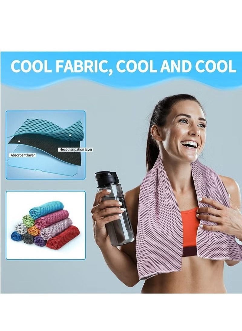 10 Pack Ice Towel, Mesh Soft Breathable Chilly Towel for Neck, Microfiber Yoga, Golf, Sport, Running, Gym, Workout, Camping, Fitness, 30 * 80 cm