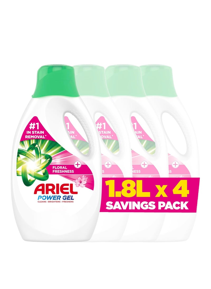 Ariel Laundry Detergent Floral Breeze Power Gel 1.8L, Pack of 4