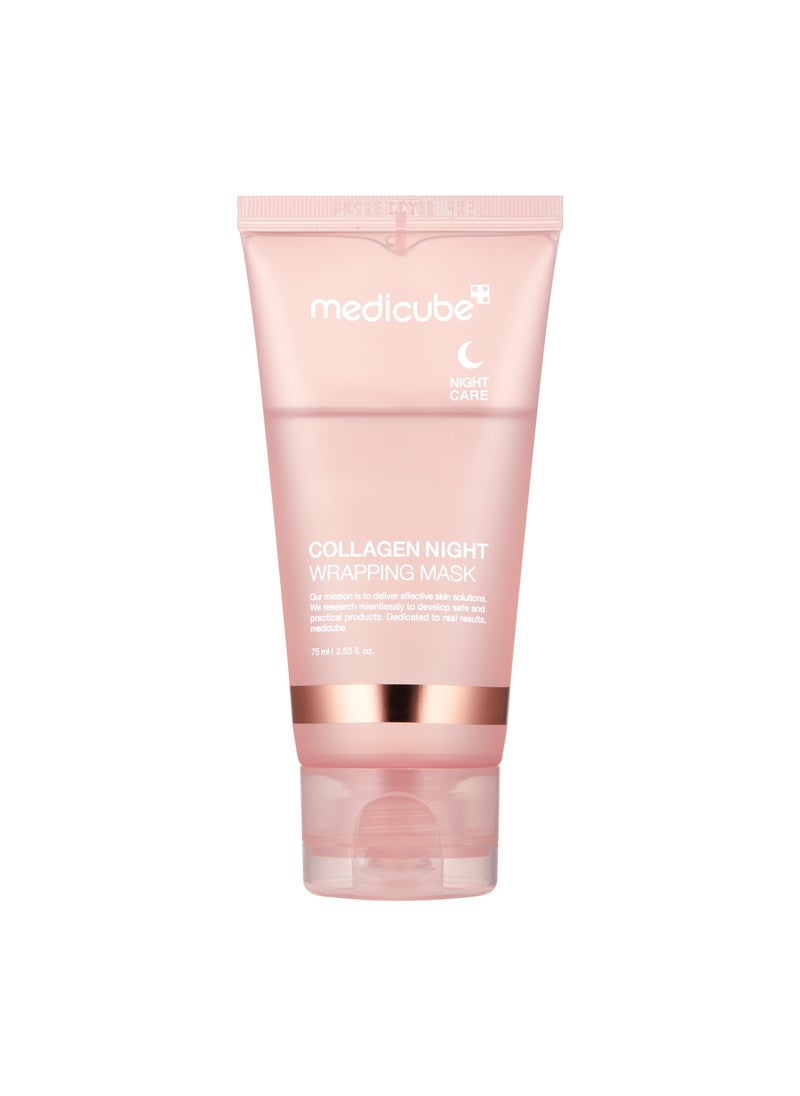 Medicube Collagen Overnight Wrapping Peel Off Facial Mask Pack - Elasticity & Hydration Care, Reduces Sagging & Dullness - Hydrolyzed Collagen For Glowing Skin - Korean Skin Care