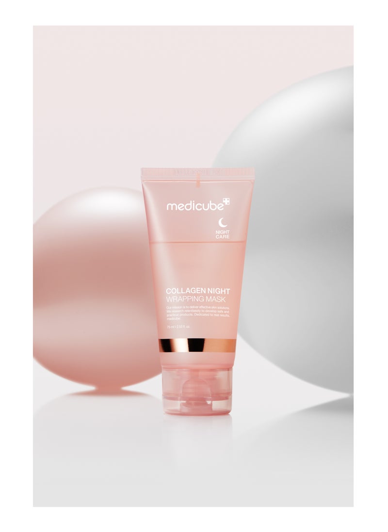 Medicube Collagen Overnight Wrapping Peel Off Facial Mask Pack - Elasticity & Hydration Care, Reduces Sagging & Dullness - Hydrolyzed Collagen For Glowing Skin - Korean Skin Care