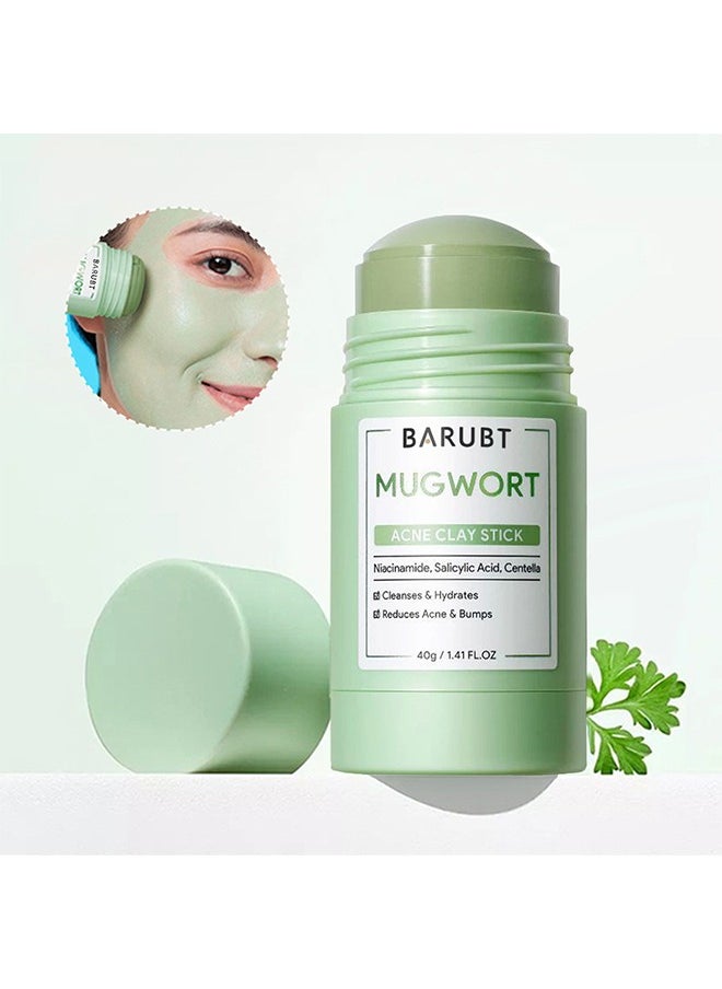 Mugwort Acne Clay Stick, Mugwort Anti Pores And Acne Clay Mask, Cleansing Mask Mud Mask For Men And Women, Moisturizing Oil Control Shrink Remove Blackheads, Shrink Pores, Improve Skin Tone