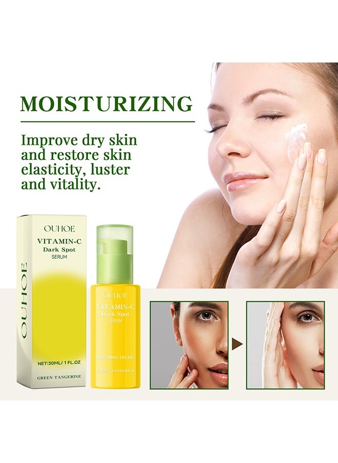 Green Tangerine Vitamin C Serum,Niacinamide acid Help Fade Sun Spots and Dark Spot,For Face & Neck and Eye Care Organic Anti-Aging Serum (30ml)