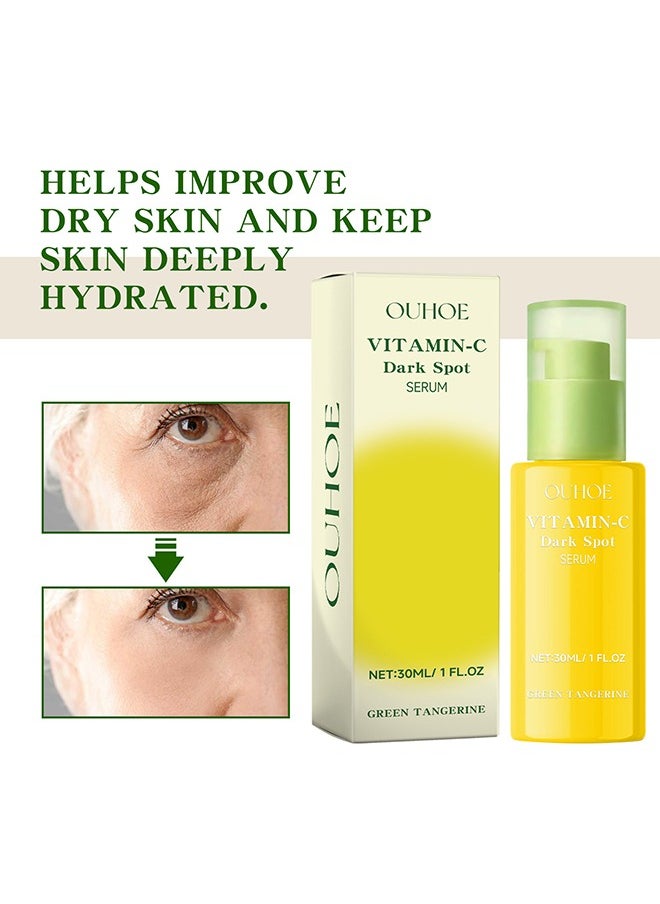 Green Tangerine Vitamin C Serum,Niacinamide acid Help Fade Sun Spots and Dark Spot,For Face & Neck and Eye Care Organic Anti-Aging Serum (30ml)