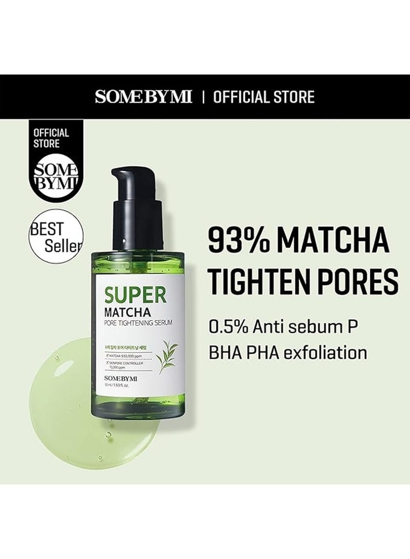 Super Matcha Pore Tightening Serum - Made From Match Water For Sensitive Skin - Skin Moisturizing And Purifying Effect - Blackheads, Sebum And Pore Care 50ml