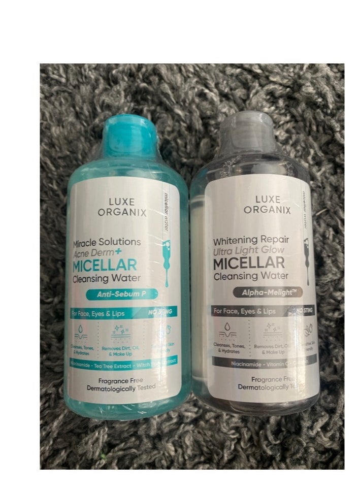 Luxe Organix micellar cleansing water 2 pack